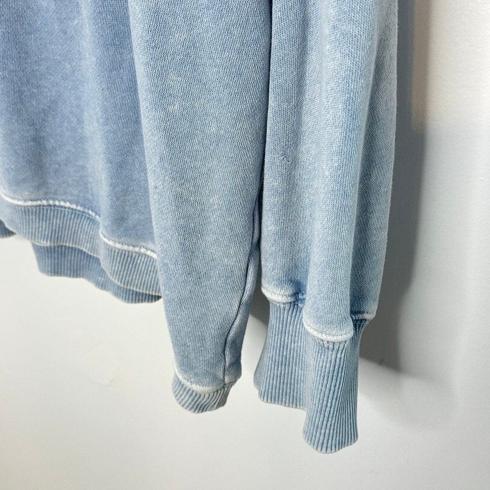 Aerie‎ Getaway Quarter Zip Sweatshirt Womens XL Ice Blue Oversized Pullover - Picture 3 of 7